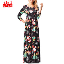 Load image into Gallery viewer, print Santa Claus dress Christmas Women dress Longuette Autumn and Winter Printing fashion dresses Vestido Sukienki Elbise #ZC