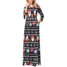 Load image into Gallery viewer, print Santa Claus dress Christmas Women dress Longuette Autumn and Winter Printing fashion dresses Vestido Sukienki Elbise #ZC