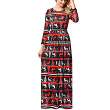 Load image into Gallery viewer, print Santa Claus dress Christmas Women dress Longuette Autumn and Winter Printing fashion dresses Vestido Sukienki Elbise #ZC