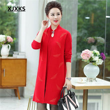 Load image into Gallery viewer, XJXKS Cashmere wool knitting high-end women two pieces sweater sets temperament woman jumper + Christmas sweaters coats
