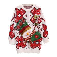 Load image into Gallery viewer, Christmas Sweater Women pullovers 2018 Santa Claus 3D Cartoon Mohair Geometric Female Autumn Winter Loose Casual Long Sweaters