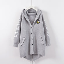 Load image into Gallery viewer, 2019 Winter Women Long Cardigans Coat Cartoon Embroidery Hooded Women Jacket Coats Sweater Women Poncho Christmas Sweater
