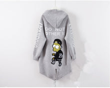 Load image into Gallery viewer, 2019 Winter Women Long Cardigans Coat Cartoon Embroidery Hooded Women Jacket Coats Sweater Women Poncho Christmas Sweater