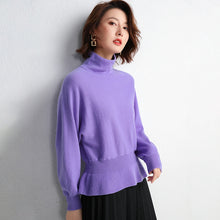 Load image into Gallery viewer, High End Pure Cashmere Knit Turtleneck Sweater Autumn Fashion Loose Jumper Women Korean Tunic Christmas Sweater Pullover Outwear