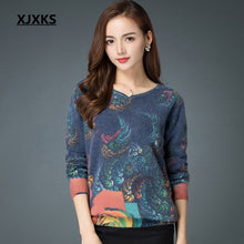 Load image into Gallery viewer, XJXKS 2018 autumn and winter knitted sweater loose large size high quality mink cashmere christmas sweater and pullover