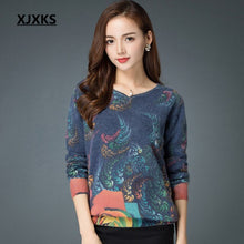Load image into Gallery viewer, XJXKS 2018 autumn and winter knitted sweater loose large size high quality mink cashmere christmas sweater and pullover
