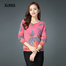 Load image into Gallery viewer, XJXKS 2018 autumn and winter knitted sweater loose large size high quality mink cashmere christmas sweater and pullover