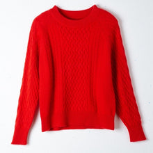 Load image into Gallery viewer, Real Cashmere Sweater Women Winter Long Sleeve Autumn Pullover Thick Jumper Oversized Cable Knit Short Christmas Sweater Autumn