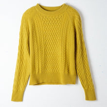 Load image into Gallery viewer, Real Cashmere Sweater Women Winter Long Sleeve Autumn Pullover Thick Jumper Oversized Cable Knit Short Christmas Sweater Autumn