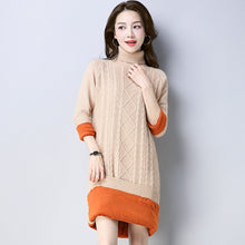 Load image into Gallery viewer, Autumn and Winter Long Turtleneck  Plush Sweater Female 2018 New Slim and Thicker Bottom Sweater Dress Ugly Christmas Sweater