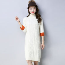 Load image into Gallery viewer, Autumn and Winter Long Turtleneck  Plush Sweater Female 2018 New Slim and Thicker Bottom Sweater Dress Ugly Christmas Sweater