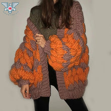 Load image into Gallery viewer, Casual Loose Cardigans Women Sweaters 2019 Autumn Knitted Coats Oversize Handmade Knitwear Overcoats Christmas Sweater Cardigans