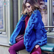 Load image into Gallery viewer, Casual Loose Cardigans Women Sweaters 2019 Autumn Knitted Coats Oversize Handmade Knitwear Overcoats Christmas Sweater Cardigans