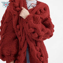 Load image into Gallery viewer, Casual Loose Cardigans Women Sweaters 2019 Autumn Knitted Coats Oversize Handmade Knitwear Overcoats Christmas Sweater Cardigans