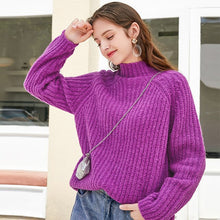 Load image into Gallery viewer, Fashion High quality casual Loose Thicken Woolen sweater women Tops Christmas sweater Winter clothes women Turtleneck Sweaters