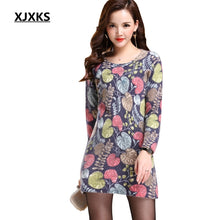 Load image into Gallery viewer, XJXKS Women Print Long Sweater High Quality Cashmere Pullover Fashion Casual Christmas Sweater Nice Woman Clothing