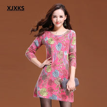 Load image into Gallery viewer, XJXKS Women Print Long Sweater High Quality Cashmere Pullover Fashion Casual Christmas Sweater Nice Woman Clothing