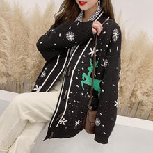 Load image into Gallery viewer, Christmas Women Sweater Women Knitted Cardigan 2019 Loose Thickened Snowflake Elk Womens Sweater Coat Warm Winter Sweater