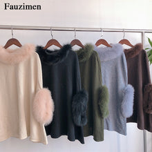 Load image into Gallery viewer, Pullover sweaters women  plus size simplee wool fur autumn christmas Knitting  Sweater
