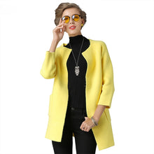 Load image into Gallery viewer, 2019 NEW Christmas Womens Knitted Cardigans Sweaters Fashion Casual O-Neck Open Stitch Thick with Pockets Woman Loose Coat 1317