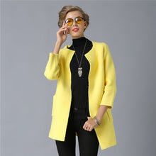 Load image into Gallery viewer, 2019 NEW Christmas Womens Knitted Cardigans Sweaters Fashion Casual O-Neck Open Stitch Thick with Pockets Woman Loose Coat 1317
