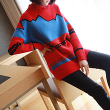 Load image into Gallery viewer, Winter Fashion Pattern knitted Jumper Sweater Loose Casual Streetwear Female Womens Long Sleeve Christmas Pullover 2019