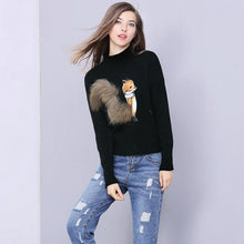 Load image into Gallery viewer, High Street Women's Sweaters Cute Animal Fur Tail Autumn Winter Christmas Pullover Female Streetwear Jumper Party Clothes Tops