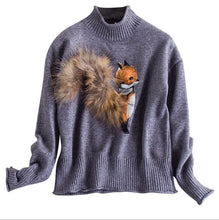 Load image into Gallery viewer, High Street Women's Sweaters Cute Animal Fur Tail Autumn Winter Christmas Pullover Female Streetwear Jumper Party Clothes Tops