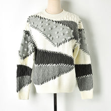 Load image into Gallery viewer, Christmas 2018 Sweater Women Autumn Luxury Runway Design 3D Fling Geometric Patchwork Korean Pullovers Femme Retro sueter mujer