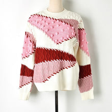 Load image into Gallery viewer, Christmas 2018 Sweater Women Autumn Luxury Runway Design 3D Fling Geometric Patchwork Korean Pullovers Femme Retro sueter mujer