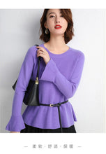Load image into Gallery viewer, Geniunes Cashmere 35 Sweater Women 2019 Fashion Flare Sleeve Pullover Thick Winter Jacket Jumper Korean Christmas Knitted Warm