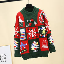 Load image into Gallery viewer, Christmas sweater female autumn new red sweater in the long section thickening heavy work Thai tide brand sweater turtleneck