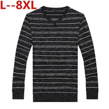 Load image into Gallery viewer, Plus 8XL 6XL 5XL New Autumn Fashion Men's Pullover Sweaters Long Sleeve V-Neck Striped Knitting Cashmere Christmas Sweater Men