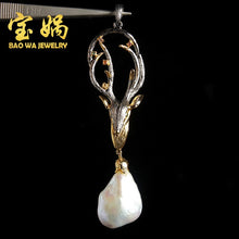 Load image into Gallery viewer, Factory outlet a undertakes elk Christmas sweater chain Long baroque natural pearl pendants wholesale