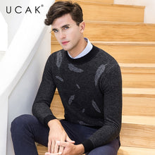 Load image into Gallery viewer, UCAK Brand 100% Merino Wool Sweater Men Fashion Pull Homme Winter Thick Soft Warm Cashmere Pullover Men Christmas Sweaters U3082