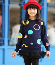 Load image into Gallery viewer, Casual Long Sleeve Sweater For Girls Autumn Winter Knitted Pullover Children Christmas Sweaters Sweet Bubble Meisjes Truien