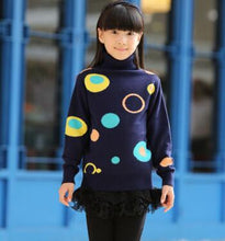 Load image into Gallery viewer, Casual Long Sleeve Sweater For Girls Autumn Winter Knitted Pullover Children Christmas Sweaters Sweet Bubble Meisjes Truien