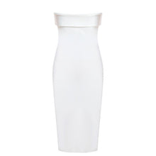 Load image into Gallery viewer, BANDAGE New Autumn Women Bandage Dress White Vestidos Sexy Sleeveless Strapless Clubwear Elegant Celebrity Christmas Party Dress