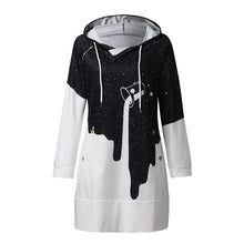 Load image into Gallery viewer, Colorful graffiti Dress Leisure Map Christmas Women dress Print Long Sleeve Hooded O-Neck dresses Vestido Vestidos Elbise #ZC