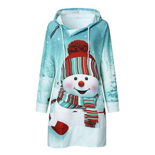 Load image into Gallery viewer, Colorful graffiti Dress Leisure Map Christmas Women dress Print Long Sleeve Hooded O-Neck dresses Vestido Vestidos Elbise #ZC