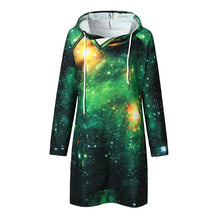 Load image into Gallery viewer, Colorful graffiti Dress Leisure Map Christmas Women dress Print Long Sleeve Hooded O-Neck dresses Vestido Vestidos Elbise #ZC