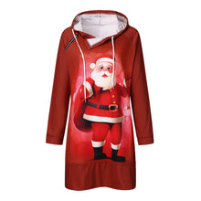 Load image into Gallery viewer, Colorful graffiti Dress Leisure Map Christmas Women dress Print Long Sleeve Hooded O-Neck dresses Vestido Vestidos Elbise #ZC