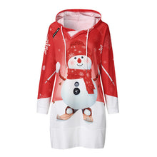 Load image into Gallery viewer, Colorful graffiti Dress Leisure Map Christmas Women dress Print Long Sleeve Hooded O-Neck dresses Vestido Vestidos Elbise #ZC