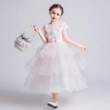 Load image into Gallery viewer, Girls kids Elegant Pink Flowers Pageant Birthday Wedding Party Prom Dress Clothes Christmas Costume Dress for children Toddler