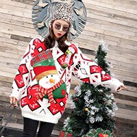 Load image into Gallery viewer, Christmas Sweater Women pullover 2019 3D Santa Claus Mohair Female Autumn Winter Loose Casual Long Sweaters New Year Clothes