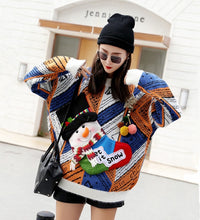 Load image into Gallery viewer, Christmas Sweater Women pullover 2019 3D Santa Claus Mohair Female Autumn Winter Loose Casual Long Sweaters New Year Clothes
