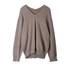 Load image into Gallery viewer, 2019 autumn/winter new Korean version of the head sweater V-neck loose hundred-style women's wool sweater christmas sweater