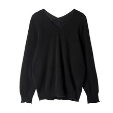 Load image into Gallery viewer, 2019 autumn/winter new Korean version of the head sweater V-neck loose hundred-style women's wool sweater christmas sweater