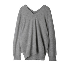 Load image into Gallery viewer, 2019 autumn/winter new Korean version of the head sweater V-neck loose hundred-style women's wool sweater christmas sweater