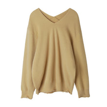 Load image into Gallery viewer, 2019 autumn/winter new Korean version of the head sweater V-neck loose hundred-style women's wool sweater christmas sweater